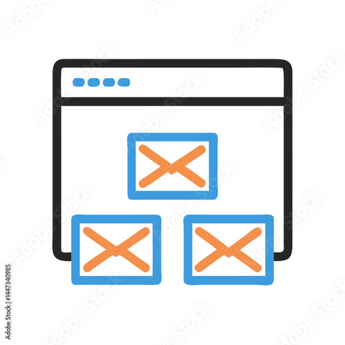 Multiple Email Browser Tabs Icon Representing Email Management and Multi-tasking