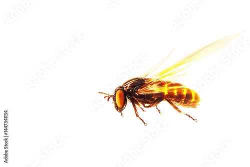 Flying insect emits magical yellow light