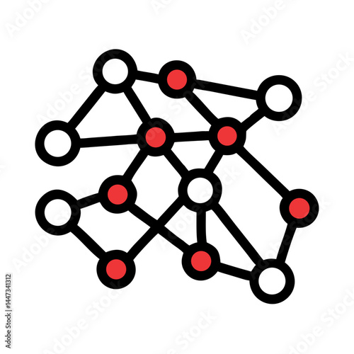 Neural Network Dot Connection Icon Representing Machine Learning and Artificial Intelligence