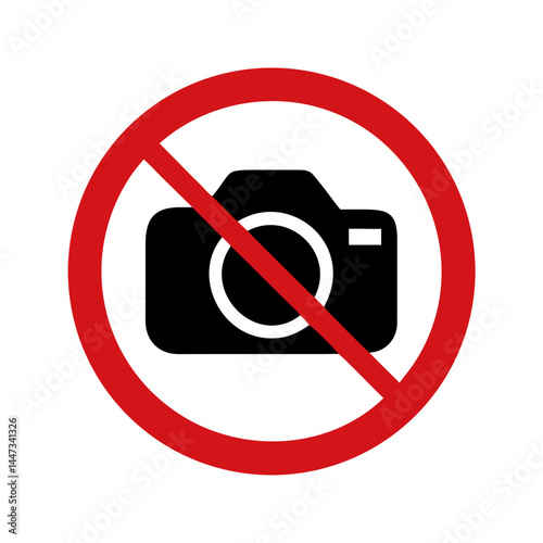 No Photography Prohibited Sign Icon Representing Restrictions and Photography Rules