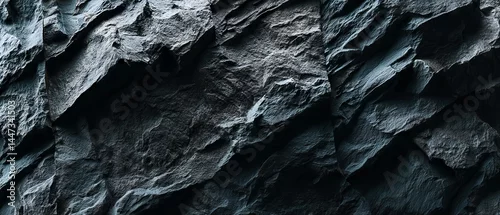 Panel kuchenny z motywem Rough grainy black stone texture background with dark gray sand-like surface, high-resolution seamless backdrop for industrial design, minimalist interior renderings, and premium product mock-ups