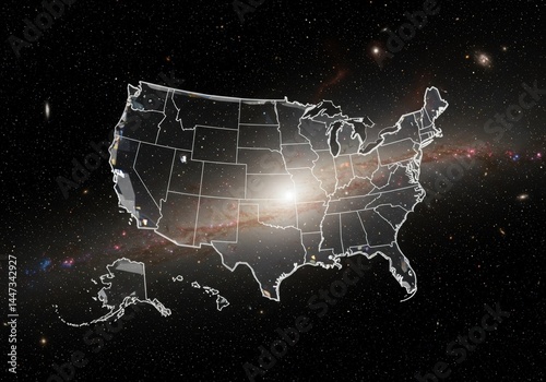 united states of america usa map flag in earth globe