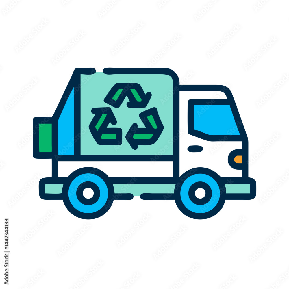 Recycling Garbage Truck Icon Representing Waste Collection and Environmental Sustainability
Recycling Garbage Truck Icon Representing Waste Collection and Environmental Sustainability