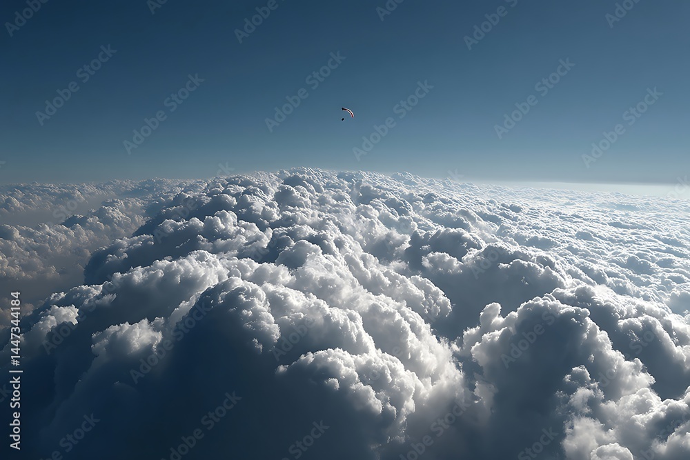 Fototapeta premium Skydiving Above Cloudscape Aerial Adventure.