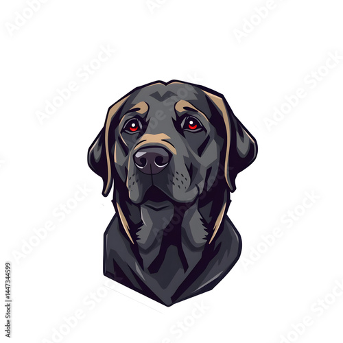 Sticker of a Labrador dog isolated on a transparent background