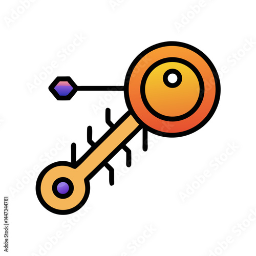 Security Access Key Icon Design Representing Authentication and Data Protection