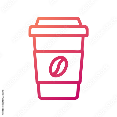 Takeaway Coffee Cup Icon Representing Beverage Service and On-the-Go Drinks