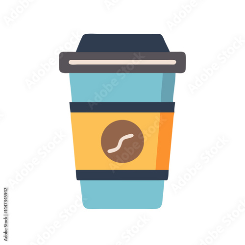Takeaway Coffee Cup Icon Representing Beverage Service and On-the-Go Drinks