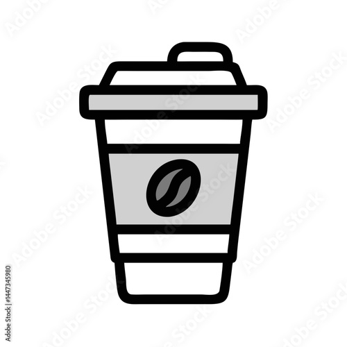 Takeaway Coffee Cup Icon Representing Beverage Service and On-the-Go Drinks
