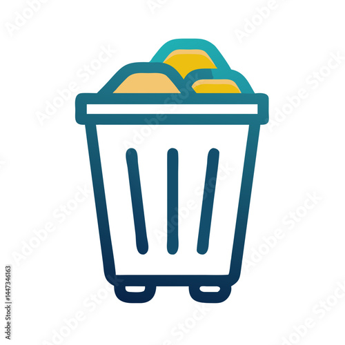 Trash Bin or Dumpster Container Icon Representing Waste Disposal and Environmental Management