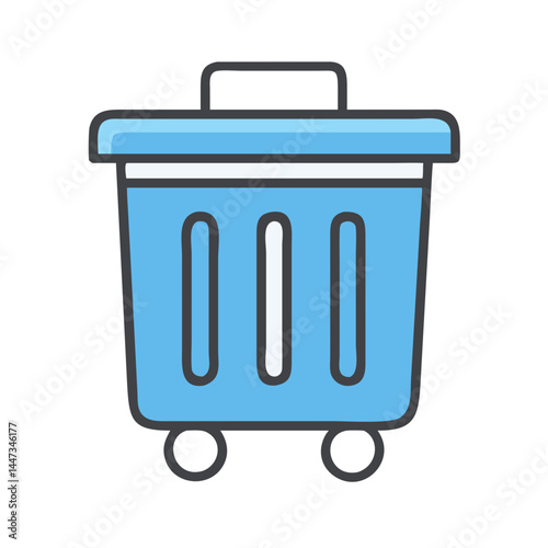 Trash Bin or Dumpster Container Icon Representing Waste Disposal and Environmental Management