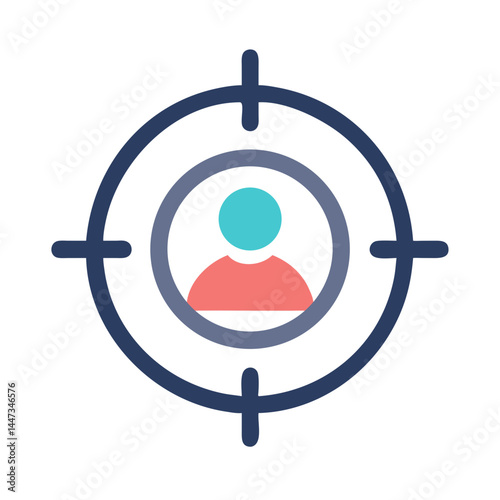 User Target Audience Icon Representing Market Segmentation and Consumer Focus