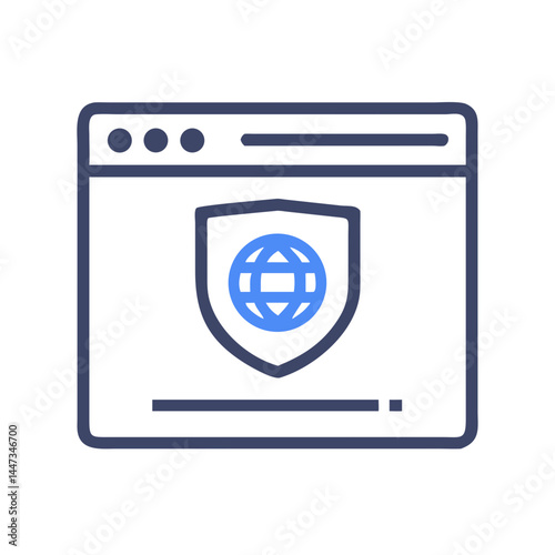 VPN Browser Window Icon Representing Secure Online Browsing and Privacy Protection