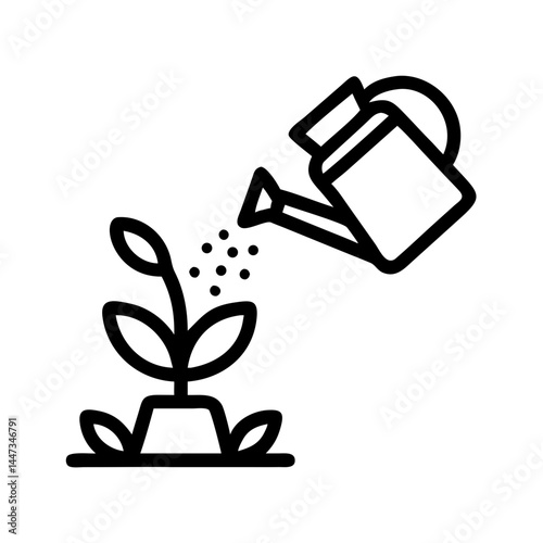 Watering Can for Plant Growth Icon Representing Gardening and Horticulture Care