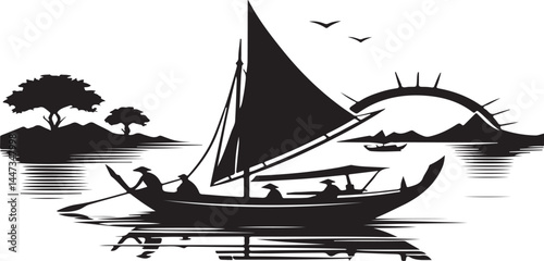 Sailboat icon, logo isolated on white background