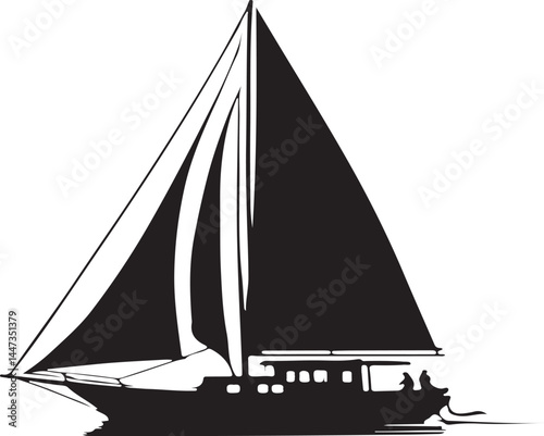 Sailboat icon, logo isolated on white background