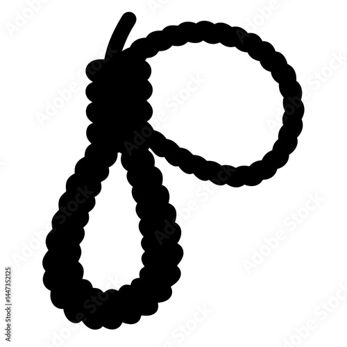 A Simple Black and White Illustration of a Rope Noose Gallows