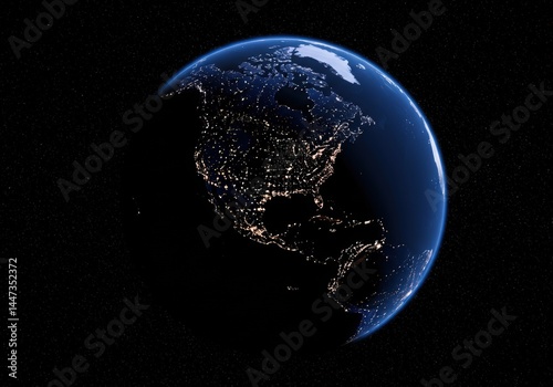 united states of america usa map flag in earth globe