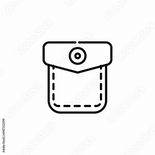 buttoned pocket icon sign vector