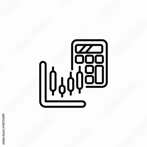 economic forecast black icon sign vector