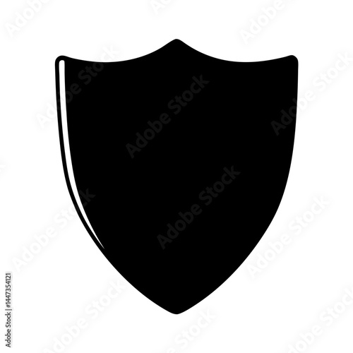 Sleek black heraldic shield providing protection and security in iconic form
