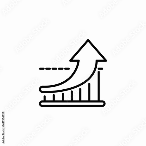 growth trand icon sign vector