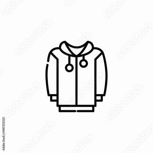 hooded jacket icon sign vector