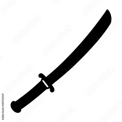Silhouette of a sharp Chinese Dadao saber used for combat purposes