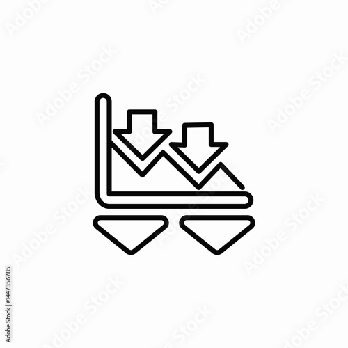 market collapse icon sign vector