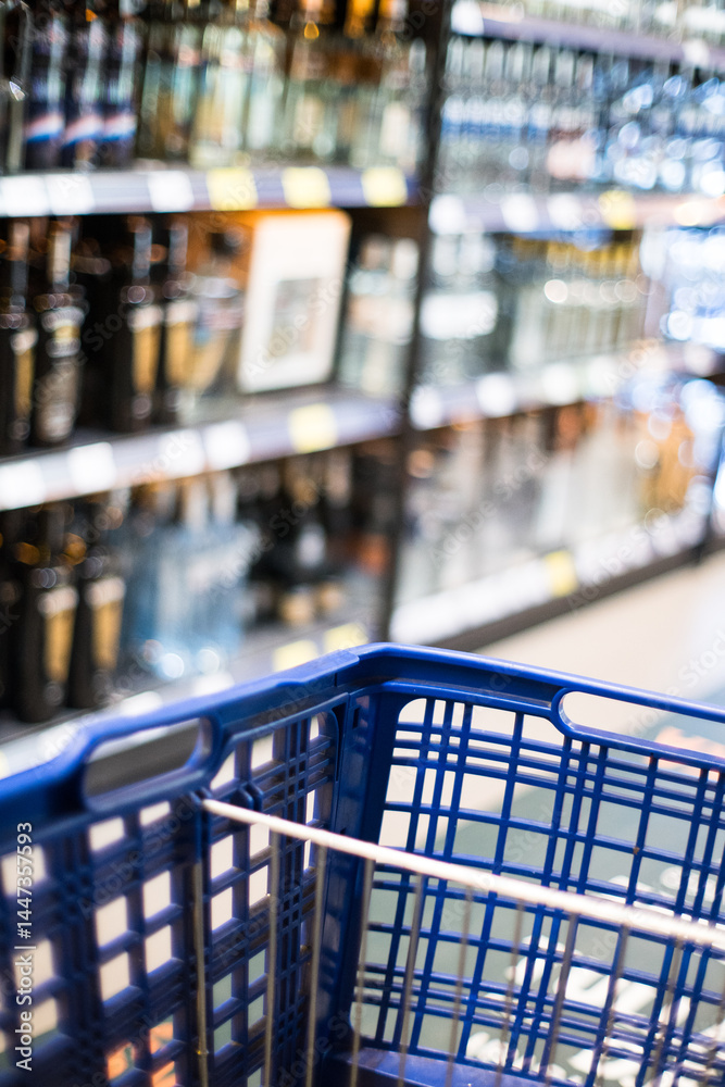 Shopping in the alcohol section