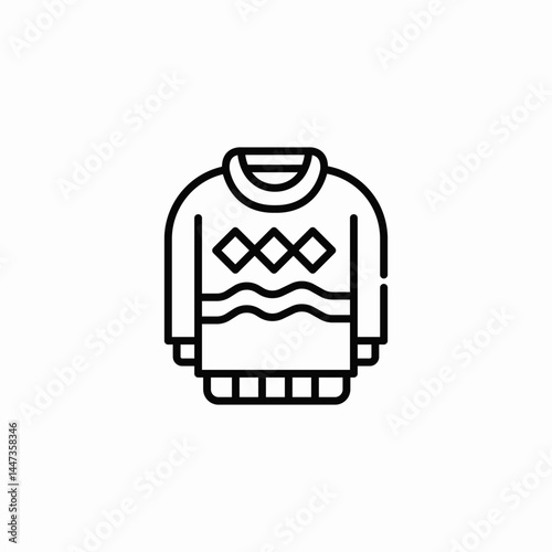 patterned sweater icon sign vector