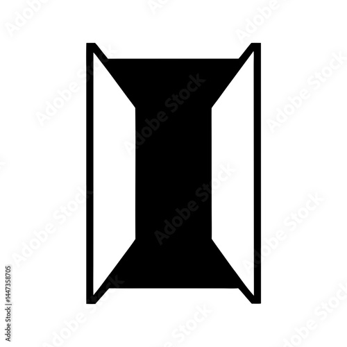 Abstract conceptual illustration of a window opening towards the viewer perspective