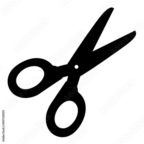 Striking Black Silhouette of Scissors Ready for Precision Cutting Tasks