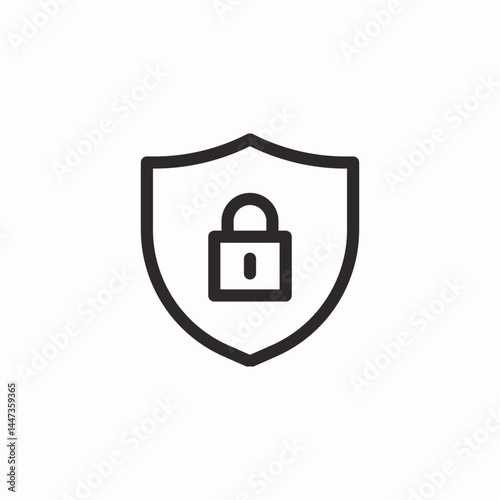 secure locking system black icon sign vector