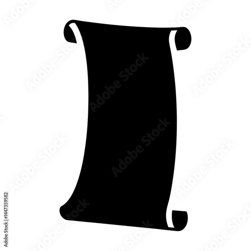 A black scroll of parchment, ready to be read and share its secrets