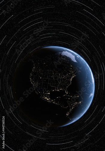 united states of america usa map flag in earth globe