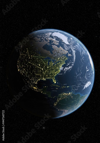 united states of america usa map flag in earth globe