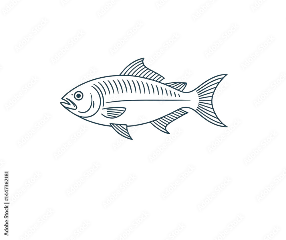 A vector illustration of a stylized Hilsa Ilish fish