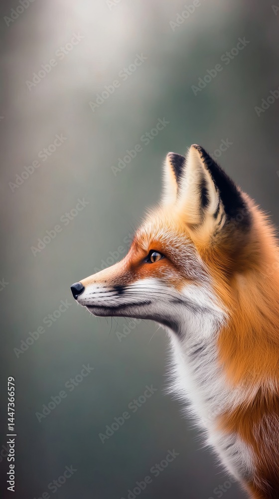 Fototapeta premium Fox Profile with Focused Expression 