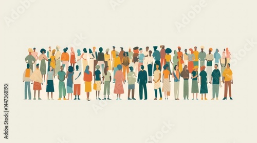 Flat vector art of people working together