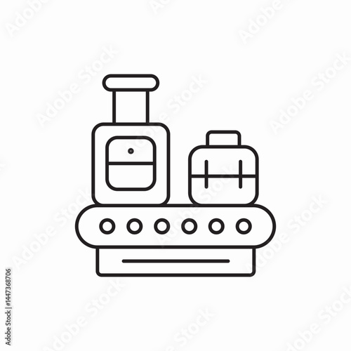 Luggage check detector travel suitcase icon vector sign