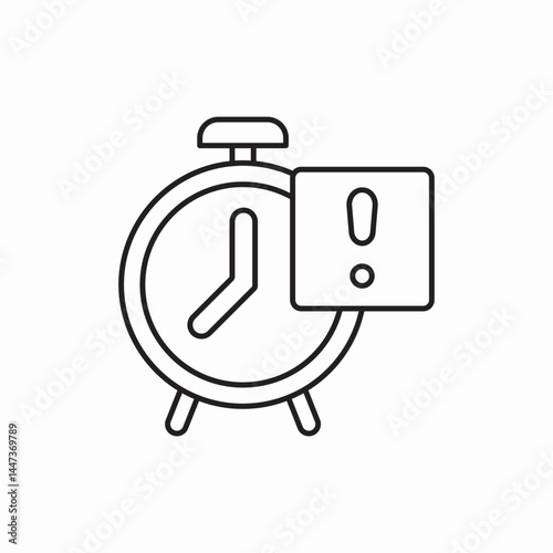Time alert deadline warning icon vector sign