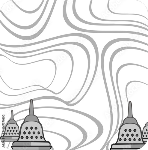 Creative Concept of Vesak Day for Card or Banner. Happy Buddha Day with Vector Illustration.