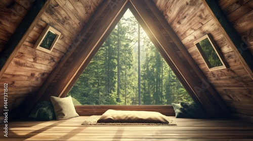 Wallpaper Mural Serene A-Frame Cabin with Forest View Torontodigital.ca