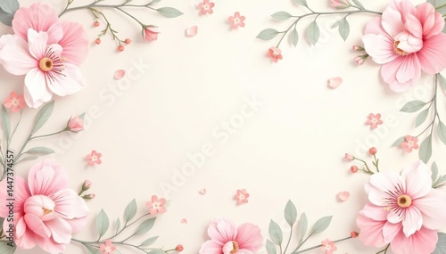 Subtle pastel floral motif repeating on a light background, ideal for social media profiles , wallpaper, design, plant