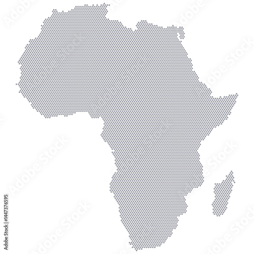 Stylized map of the continent Africa consisting of hexagons