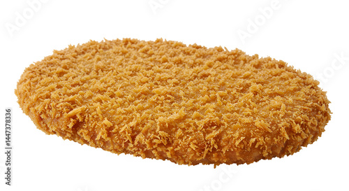 Oval-shaped, breaded cutlet with a crispy, golden-brown crust.  It appears to be a fried food product