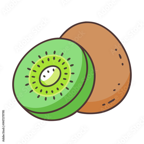 Fresh kiwi fruit illustration healthy food tropical fruit exotic fruit vitamin c rich fruit diet food