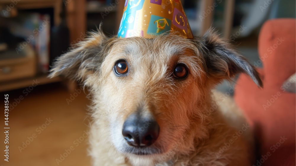 Obraz premium Party Dog: A Celebration of Canine Joy