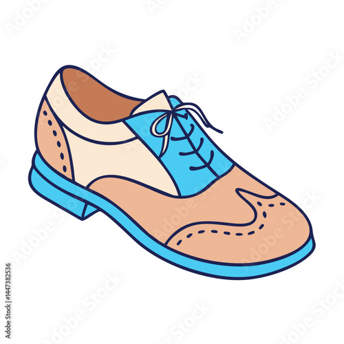 Find the perfect men's dress shoe: stylish brogue shoe illustration for formal occasions